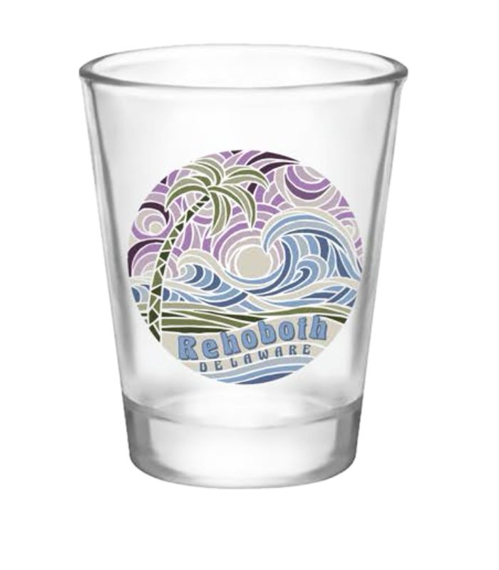 GLASS 1.5 OZ SHOT GLASS GOGH FOR IT PALM