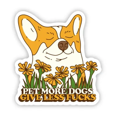 NOVELTY STICKER PET MORE DOGS GIVE LESS FUCKS