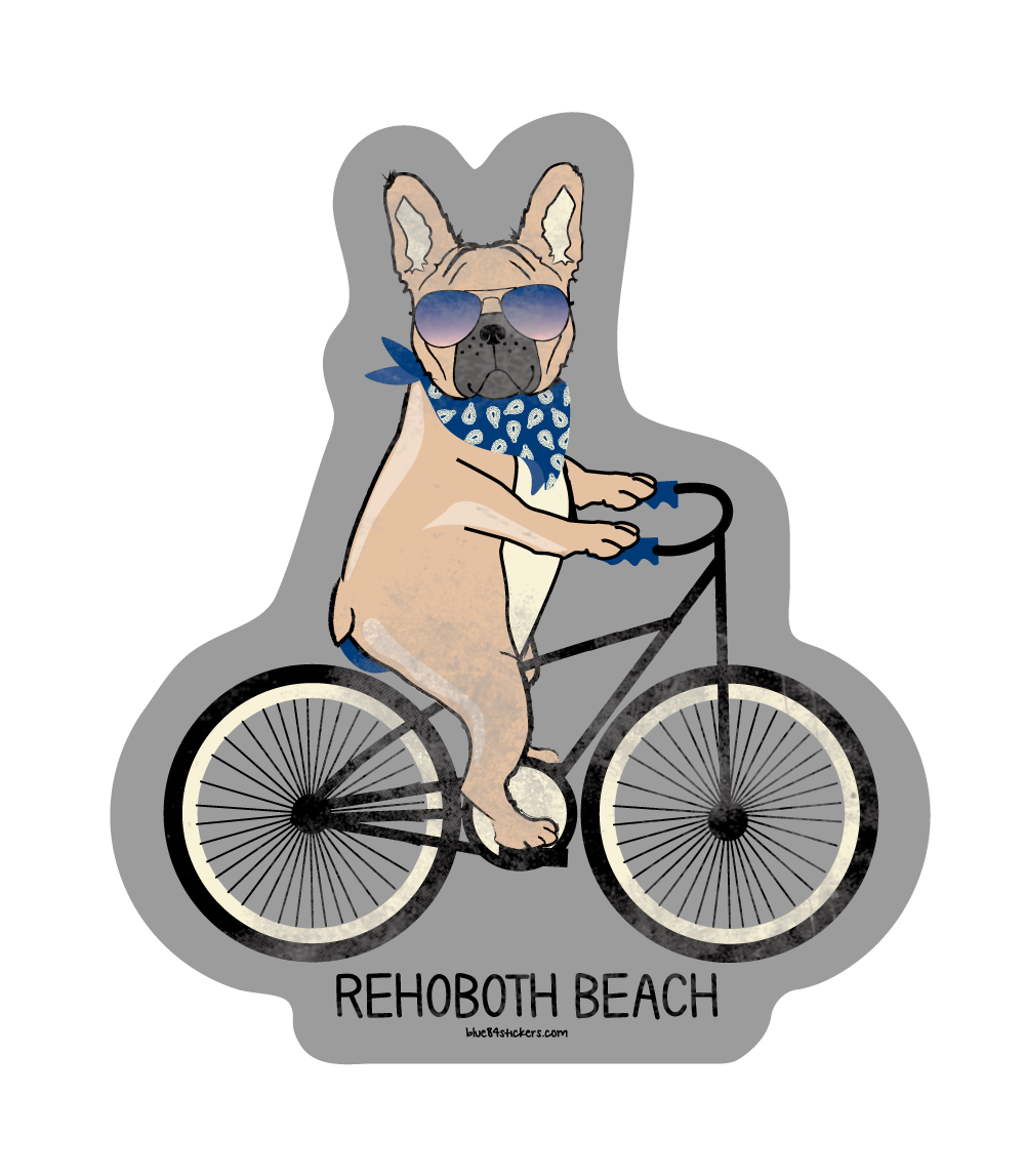 ACRYLIC MAGNET FRENCH BULLDOG BIKER