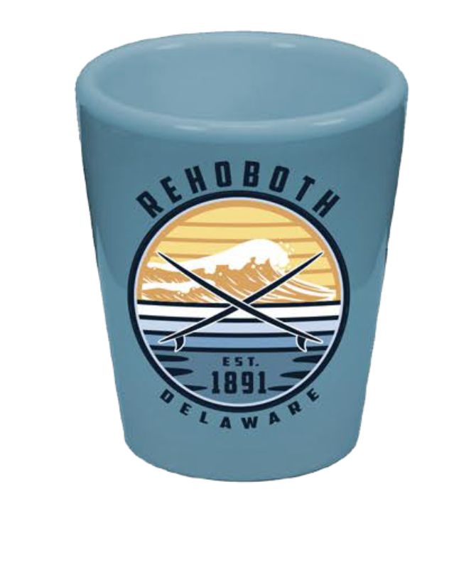 CERAMIC 1.5 OZ SHOT GLASS LILO BOARDS