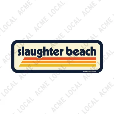 SLAUGHTER BEACH STICKER RETRO WAVES
