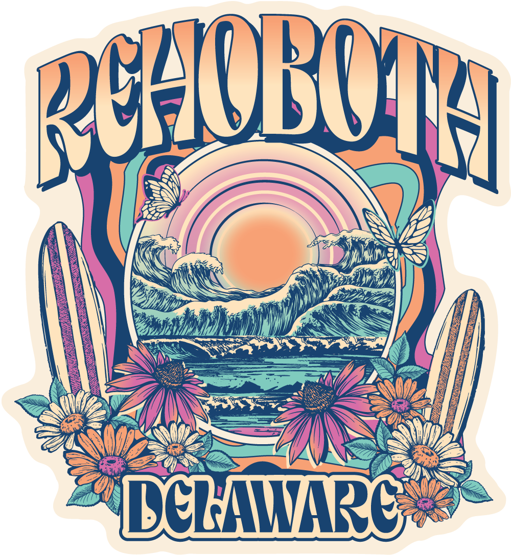 BEACH STICKER SLANTLER WAVES