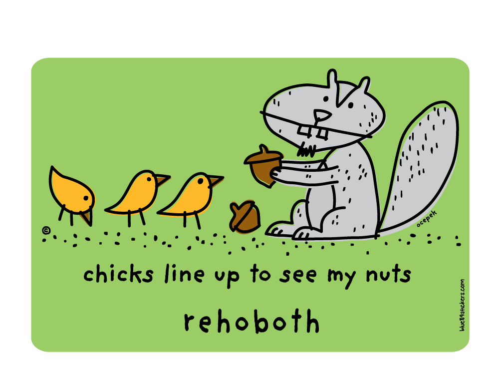 BEACH STICKER CHICKS LINE UP SQUIRREL