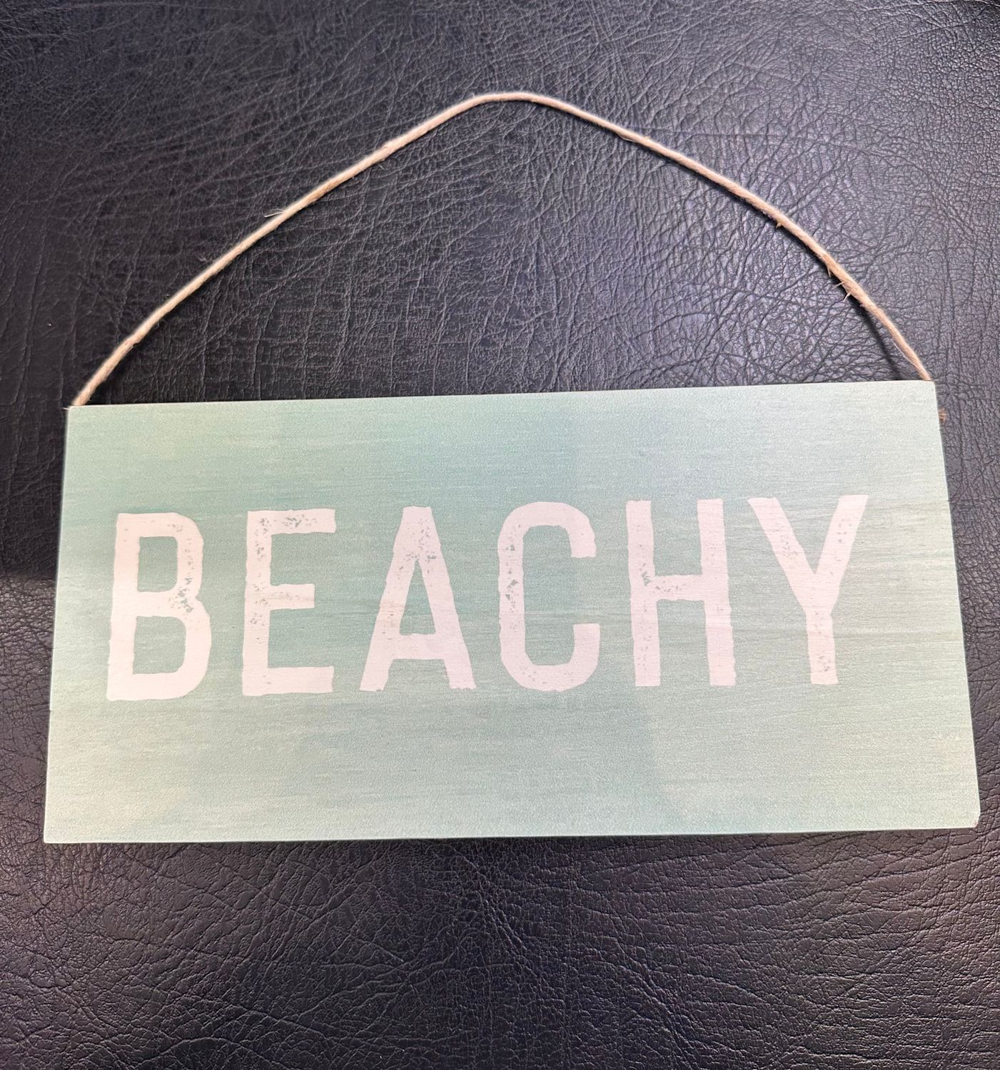HANGING SIGN MINT TWINE BEACHY