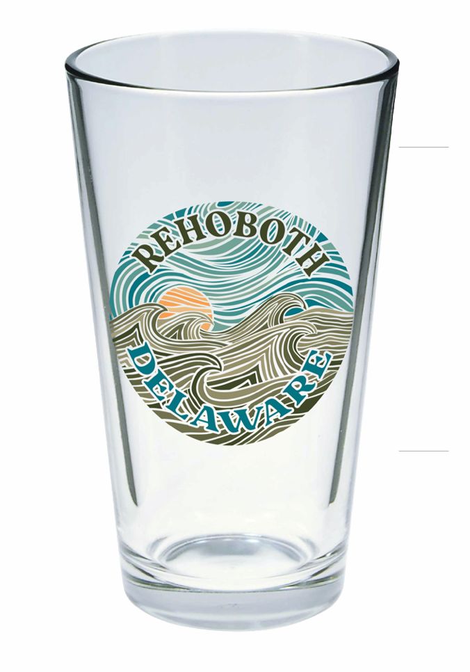 GLASS 16 OZ PINT GLASS HELLO DARKNESS WAVE