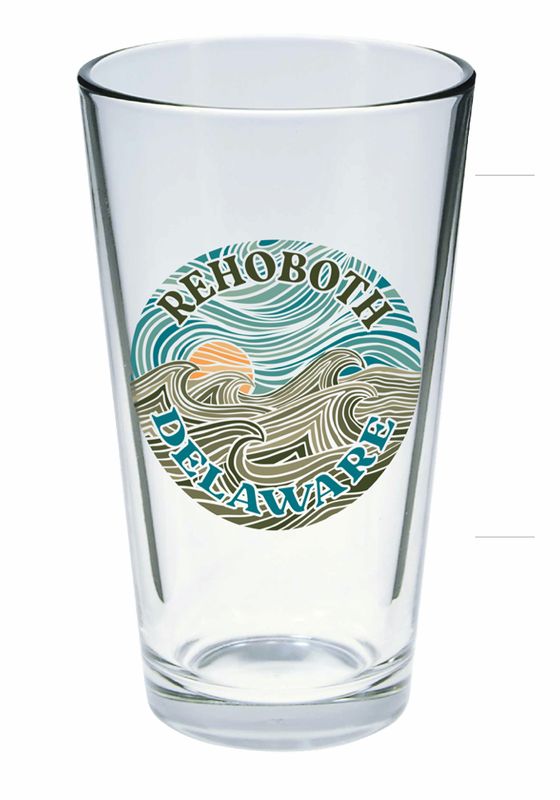 GLASS 16 OZ PINT GLASS HELLO DARKNESS WAVE