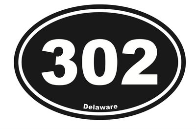 EURO STICKER 5.75 x 3.875 OVAL DELAWARE 302 BLACK