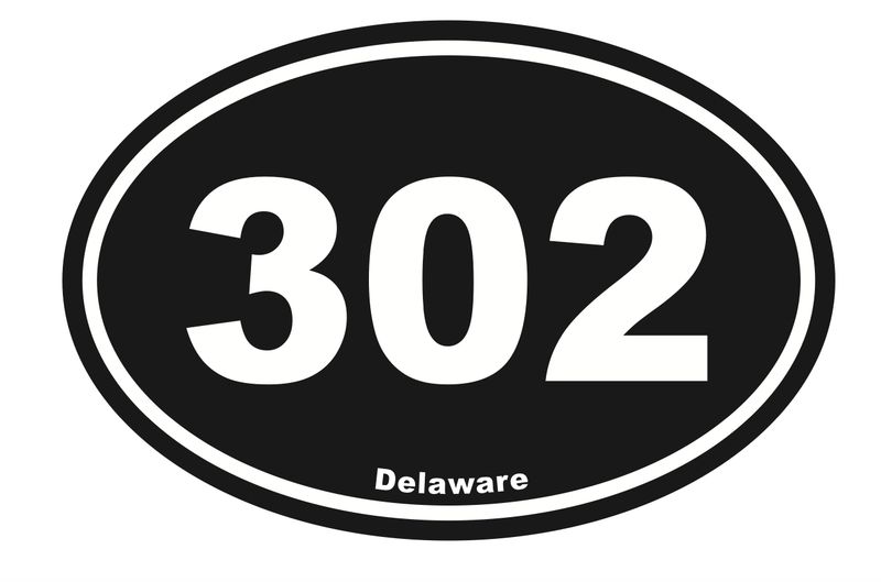 EURO STICKER 5.75 x 3.875 OVAL DELAWARE 302 BLACK
