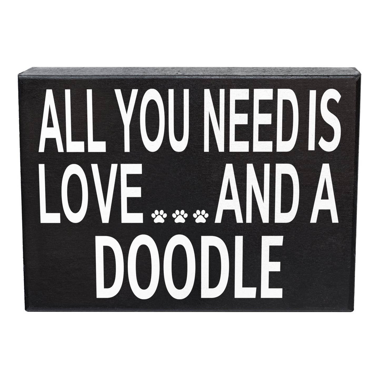 PET LOVER BLOCK SIGNS LOVE AND A DOODLE BLACK