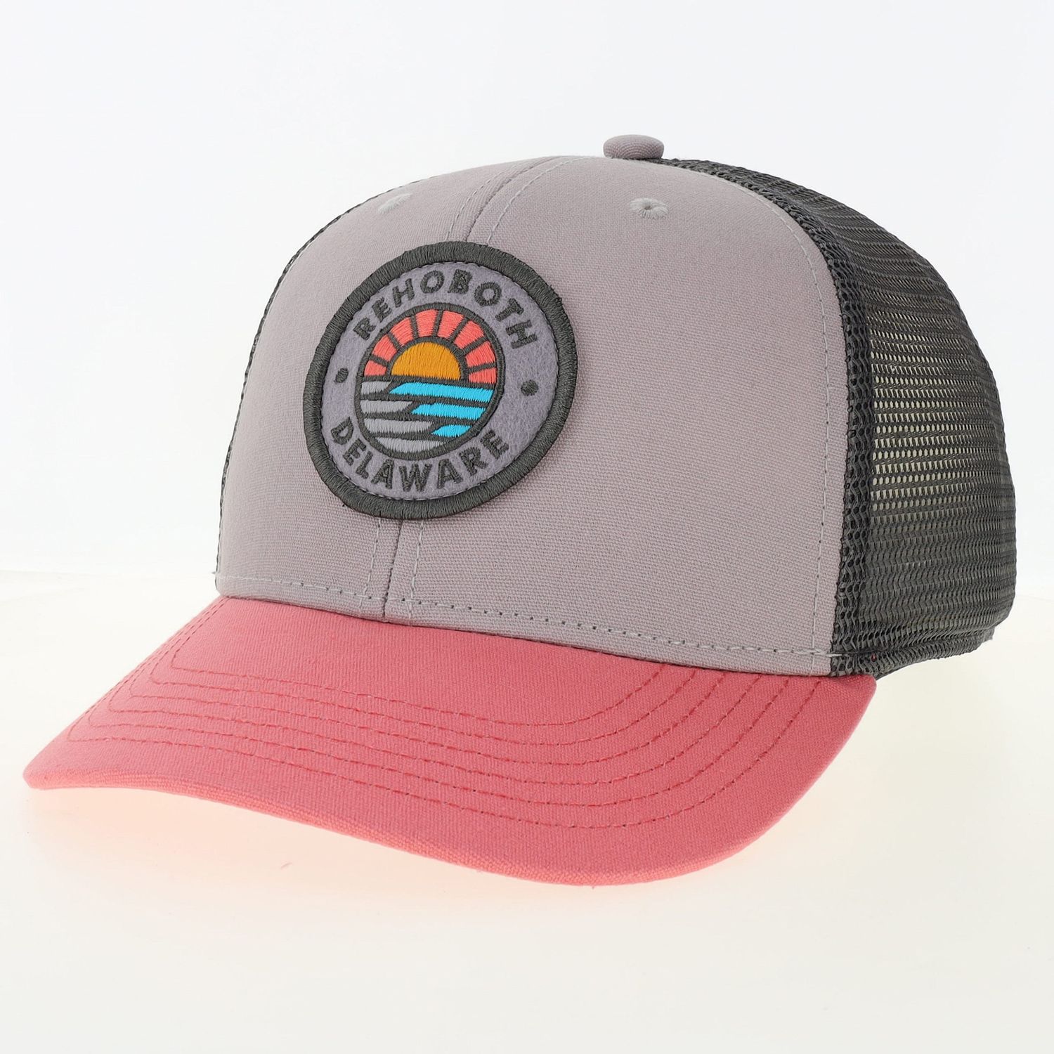 LEGACY MID PROFILE TRUCKER HAT GREY/SALMON VIEW FINDER