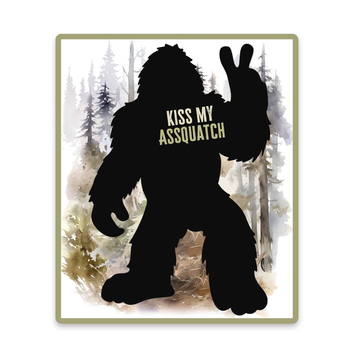 NOVELTY STICKER KISS MY ASSQUATCH