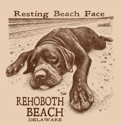 BEACH STICKER RESTING BEACH FACE
