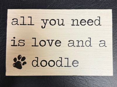 PET LOVER BLOCK SIGNS LOVE AND A DOODLE