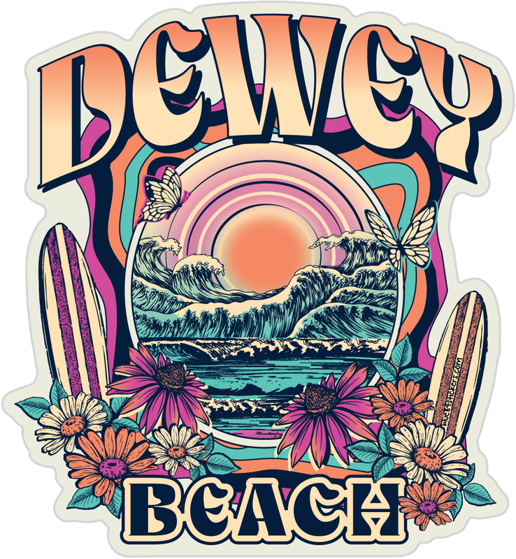 DEWEY ACRYLIC MAGNET SLANTLER WAVES