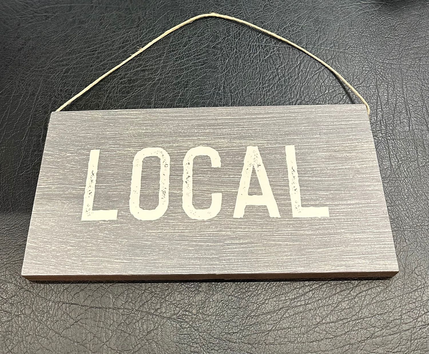 HANGING SIGN GREY TWINE LOCAL