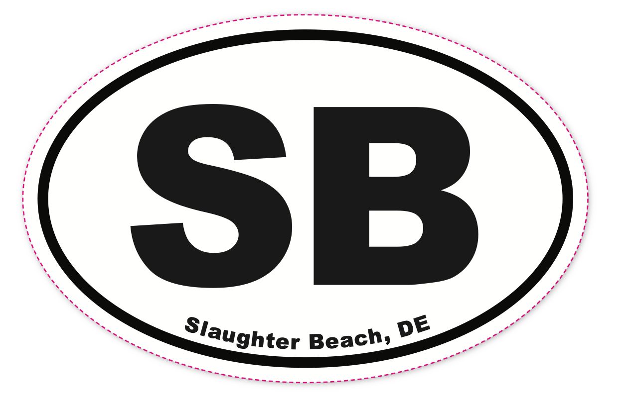 EURO STICKER 5.75 x 3.875 OVAL SLAUGHTER BEACH