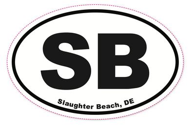 EURO STICKER 5.75 x 3.875 OVAL SLAUGHTER BEACH