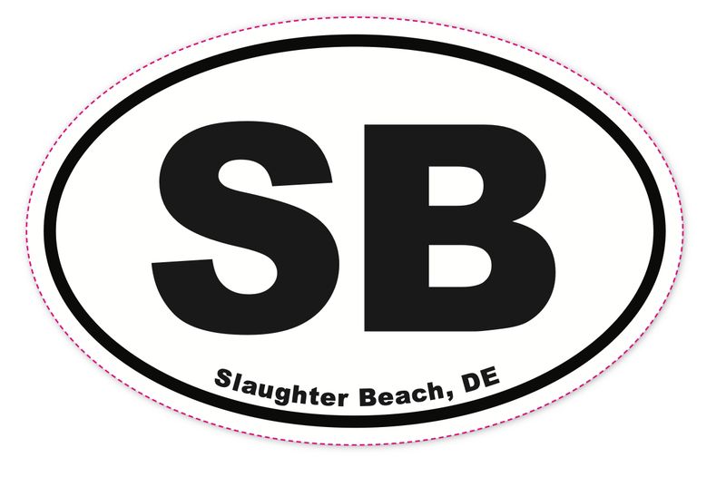 EURO STICKER 5.75 x 3.875 OVAL SLAUGHTER BEACH