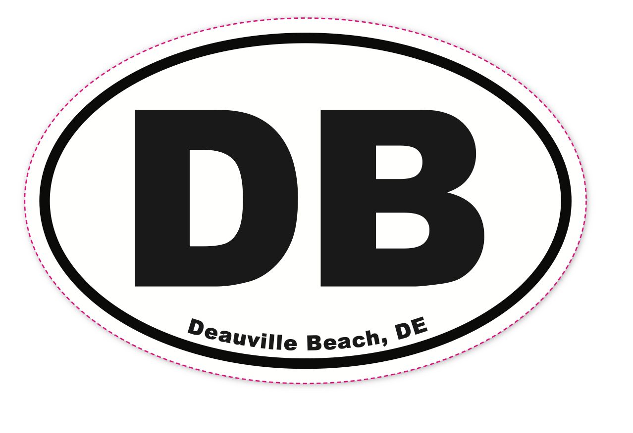 EURO STICKER 5.75 x 3.875 OVAL DEAUVILLE BEACH