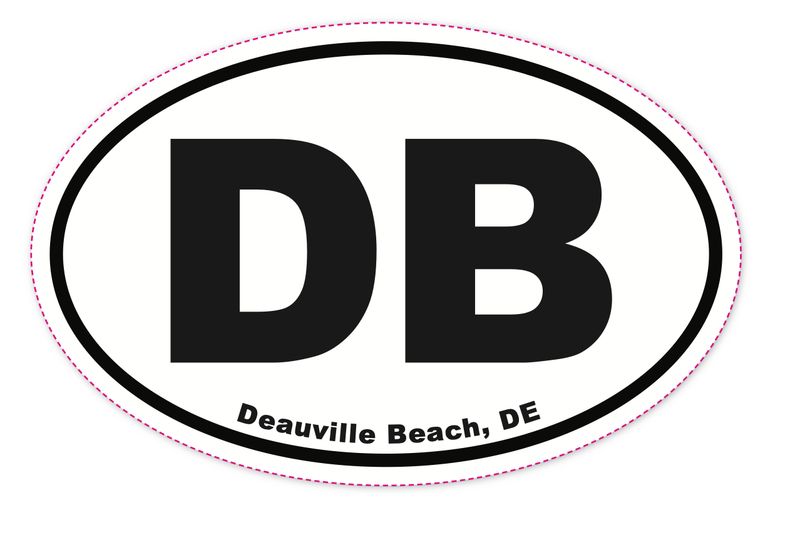 EURO STICKER 5.75 x 3.875 OVAL DEAUVILLE BEACH
