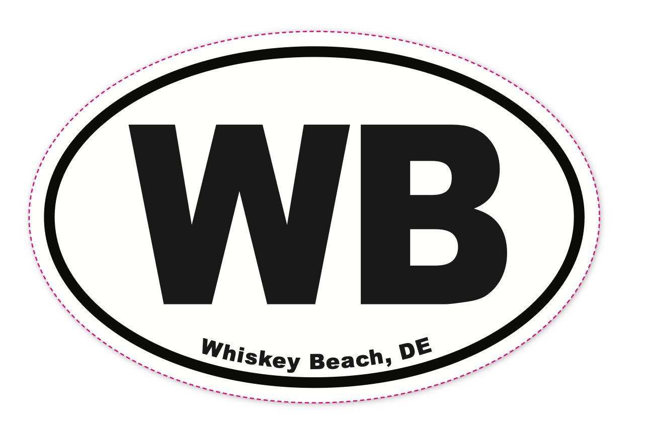 EURO STICKER 5.75 x 3.875 OVAL WHISKEY BEACH