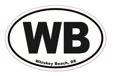 EURO STICKER 5.75 x 3.875 OVAL WHISKEY BEACH