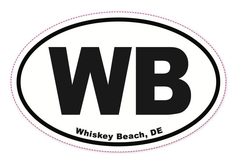 EURO STICKER 5.75 x 3.875 OVAL WHISKEY BEACH
