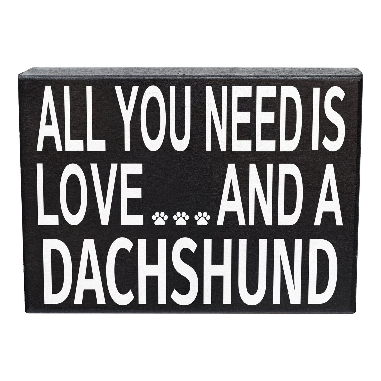 PET LOVER BLOCK SIGNS LOVE AND A DACHSHUND