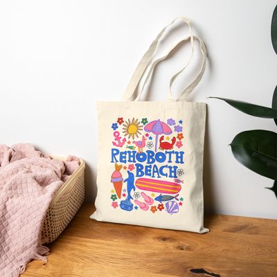 BEACH SCRIBBLES CANVAS TOTE BAG