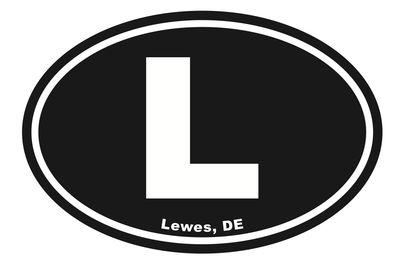 EURO STICKER 5.75 x 3.875 OVAL LEWES BLACK