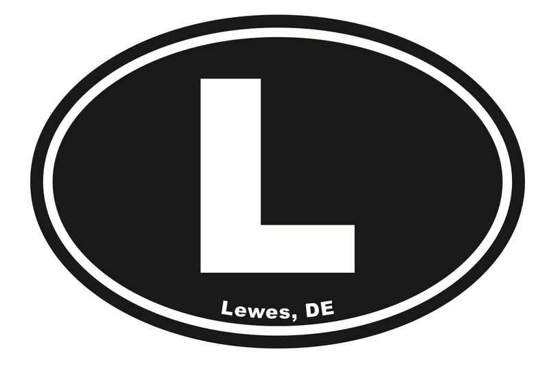 EURO STICKER 5.75 x 3.875 OVAL LEWES BLACK