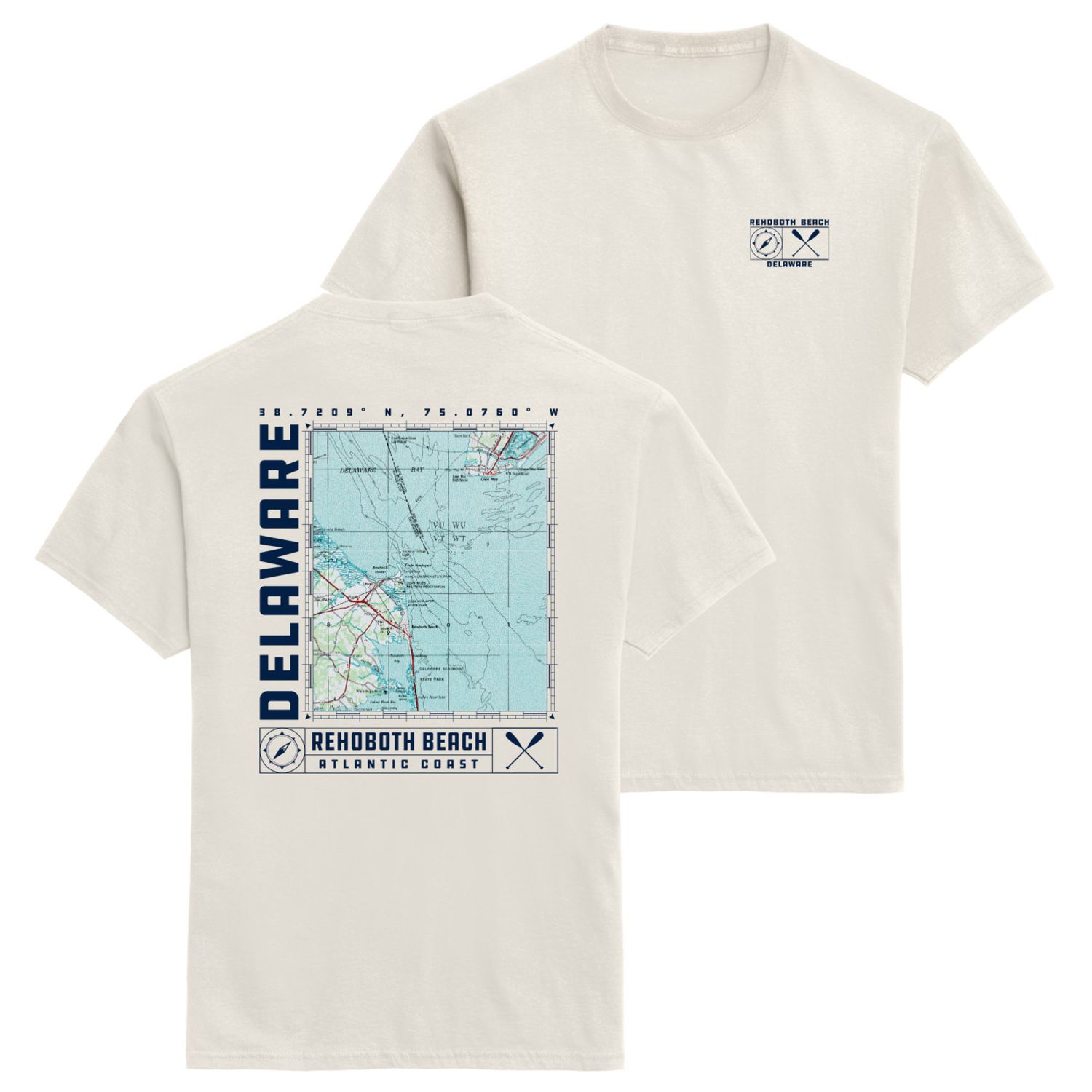 NAUTICAL CHART SS TEE, Color: SWEET CREAM, Size: S