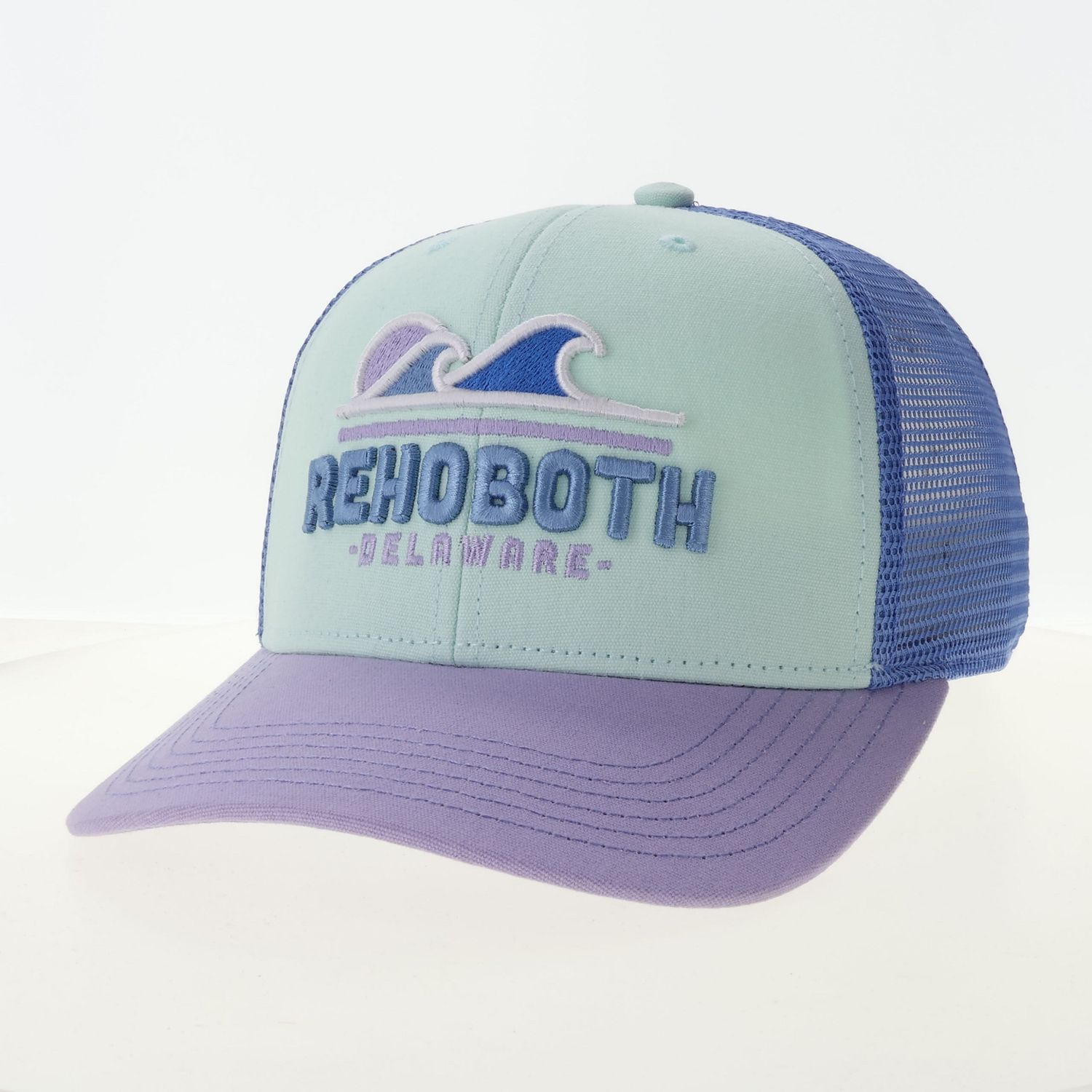 LEGACY MID PROFILE TRUCKER HAT IRIS/LILAC TIE IN WAVES