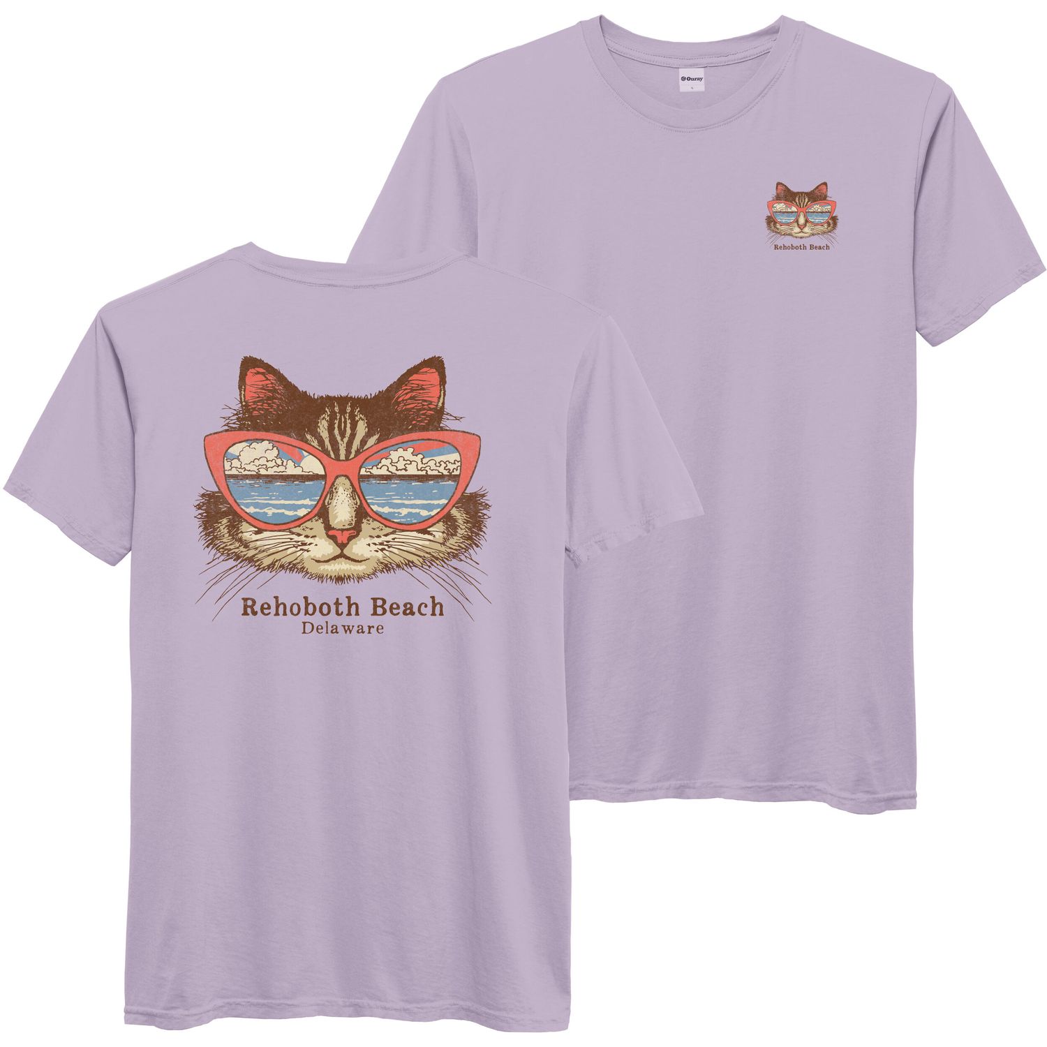 COOL BEACH CAT SS TEE, Color: LILAC, Size: S