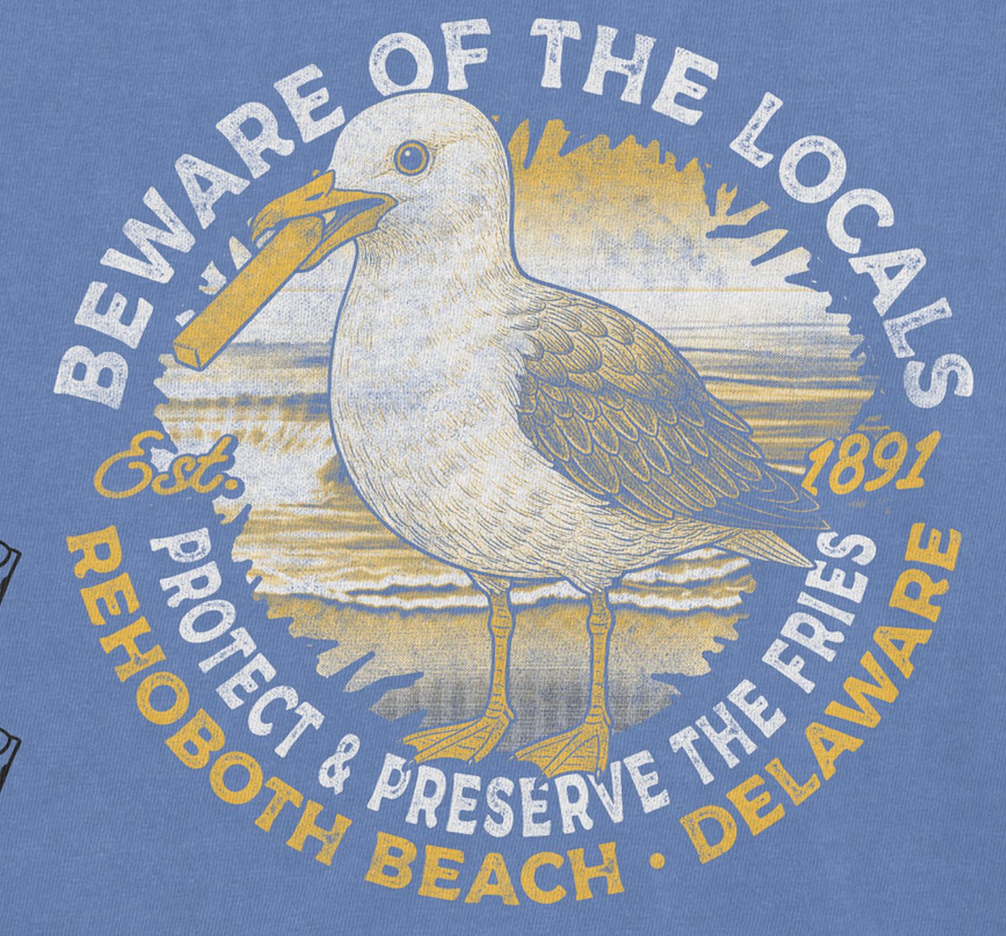 BALMSEY SEAGULL SS TEE, Color: FLO BLUE, Size: S