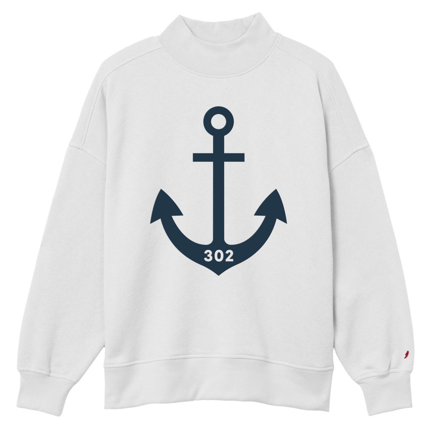 ANCHOR 302 PUFF MOCK NECK, Color: WHITE, Size: S