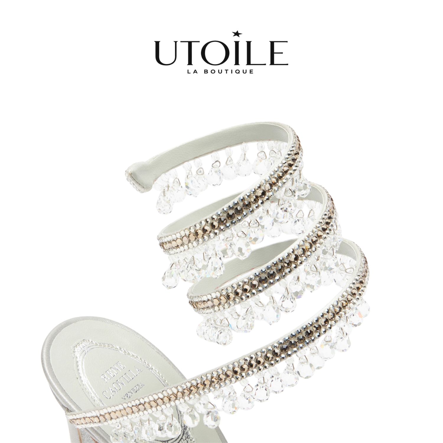 Rene Caovilla Chandelier Ivory Sandal 105