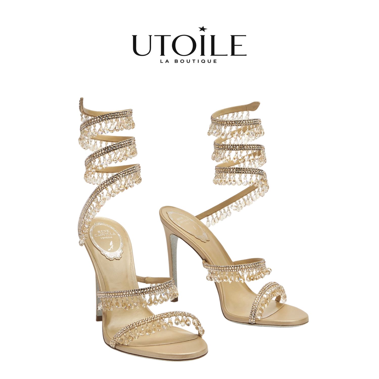 Rene Caovilla Chandelier Ivory Sandal 105