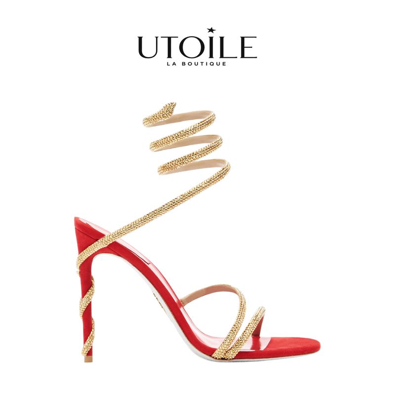 Rene Caovilla Margot Red Jewel Sandal 105