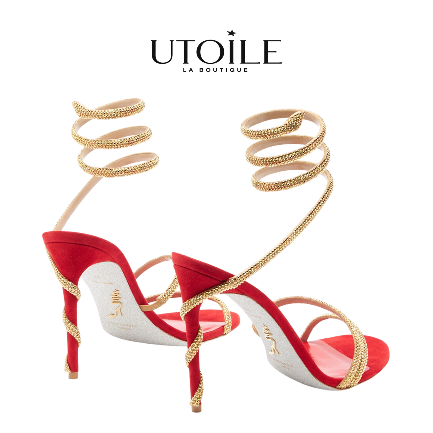 Rene Caovilla Margot Red Jewel Sandal 105