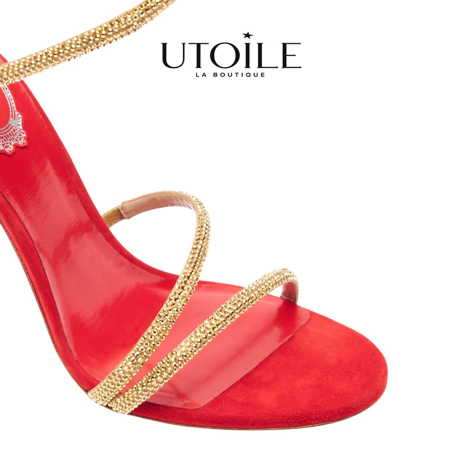 Rene Caovilla Margot Red Jewel Sandal 105
