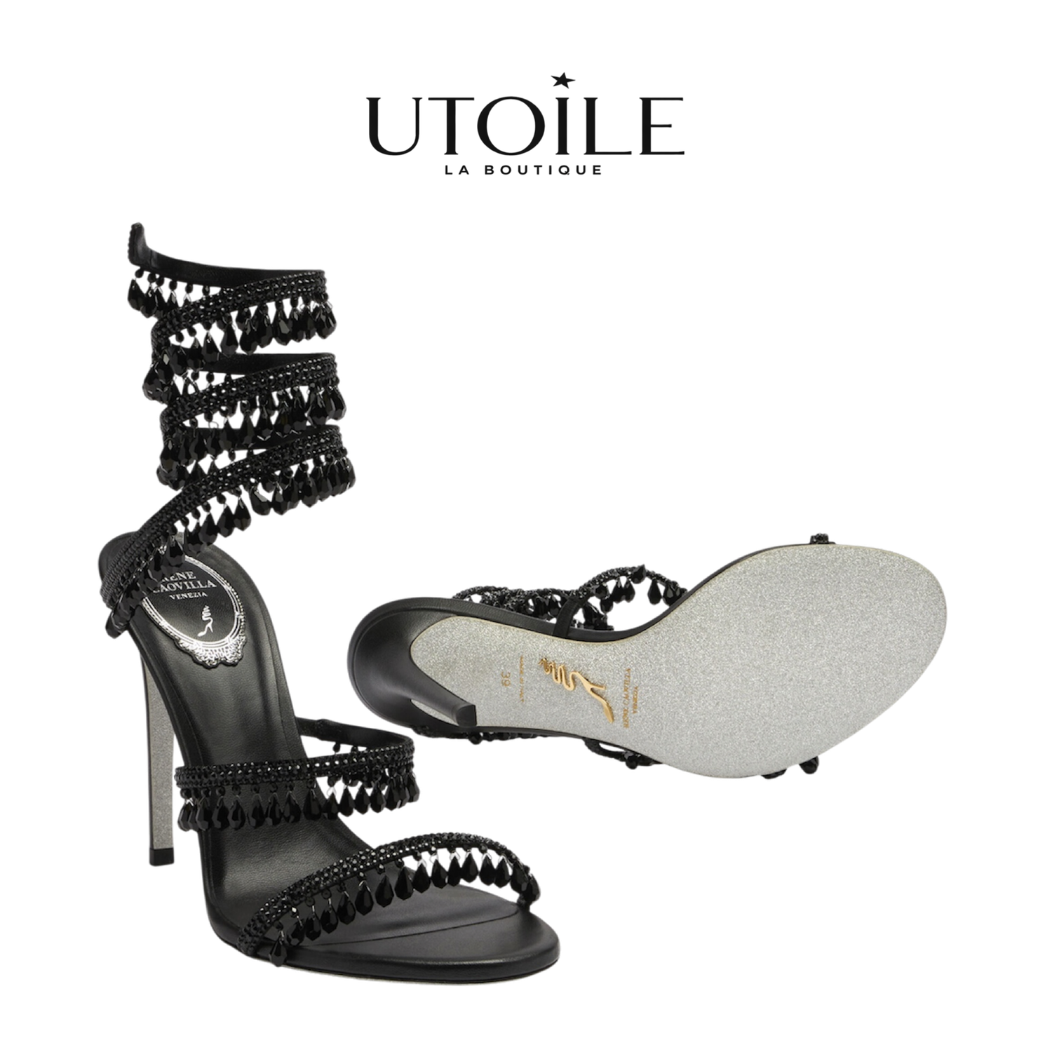 Rene Caovilla Chandelier Ivory Sandal 105