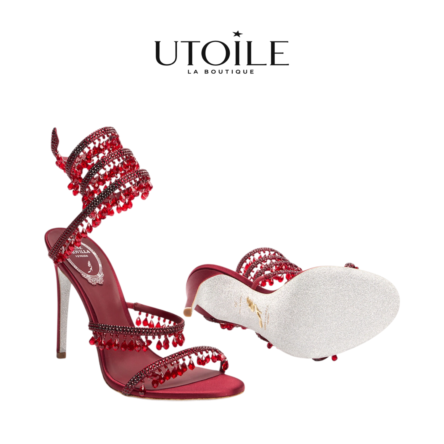 Rene Caovilla Chandelier Ivory Sandal 105
