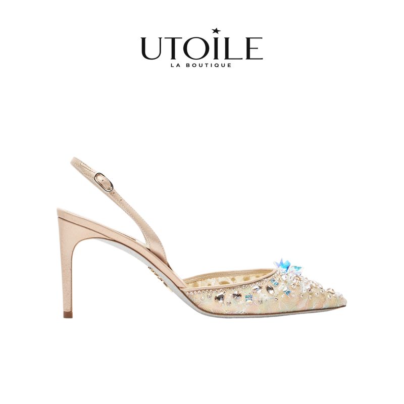 Rene Caovilla Cinderella Honey Slingback With Crystal 80