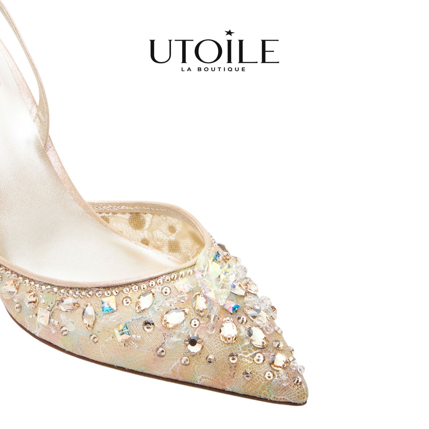 Rene Caovilla Cinderella Honey Slingback With Crystal 80