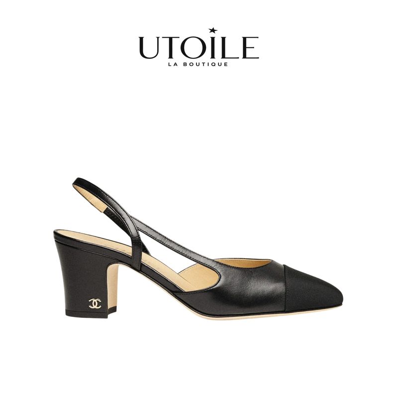 Chanel Slingbacks Goatskin &amp; Grosgrain