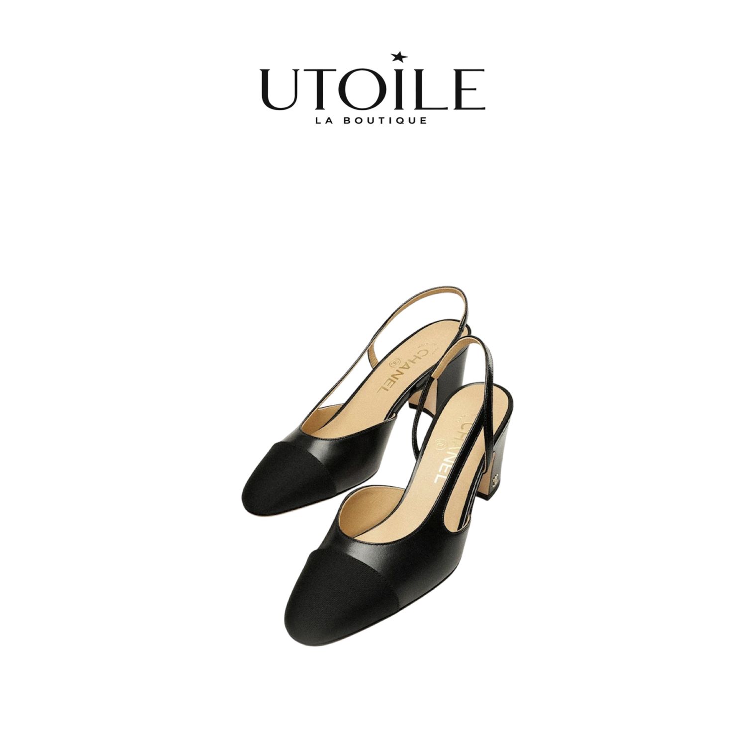 Chanel Slingbacks Goatskin &amp; Grosgrain