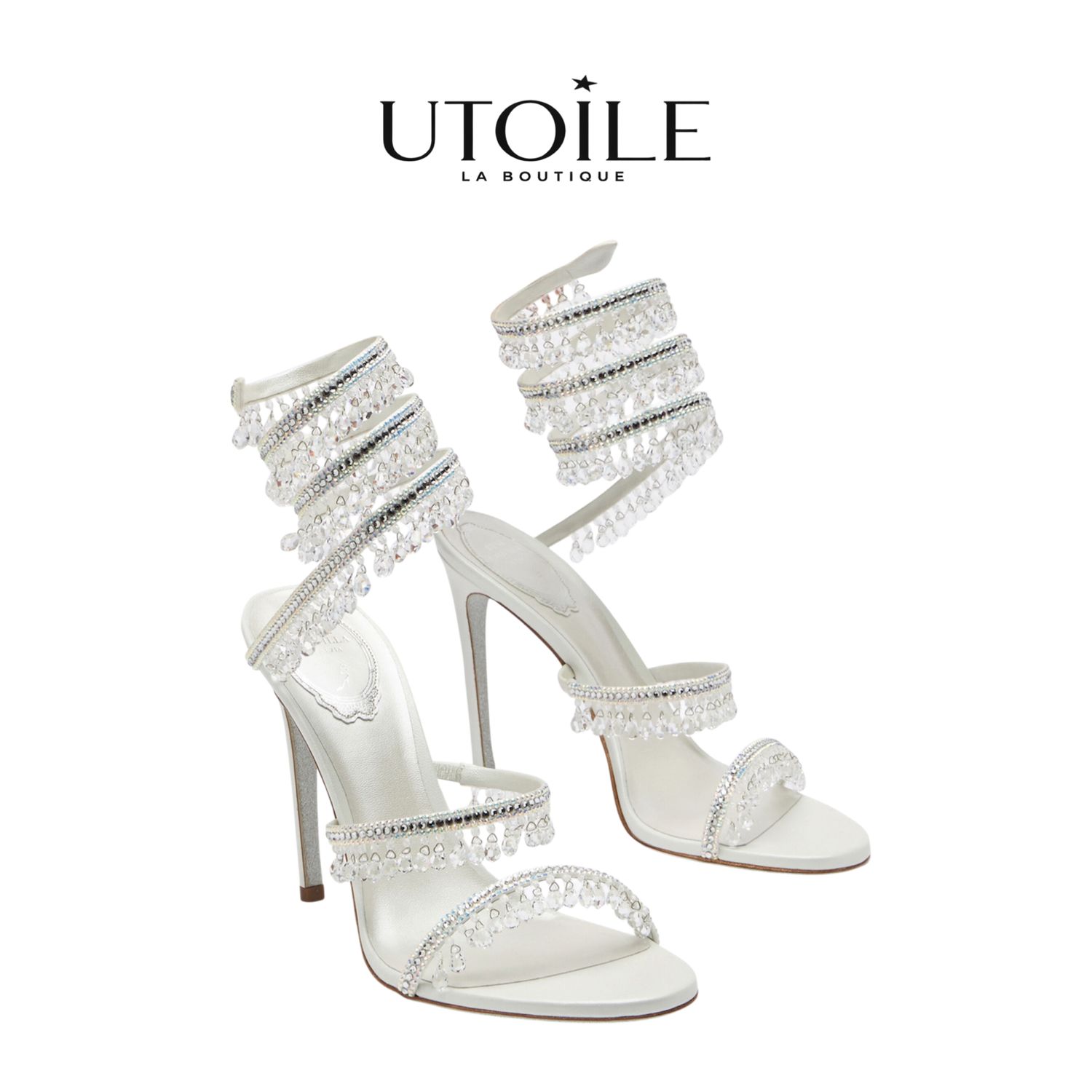 Rene Caovilla Chandelier Ivory Sandal 105