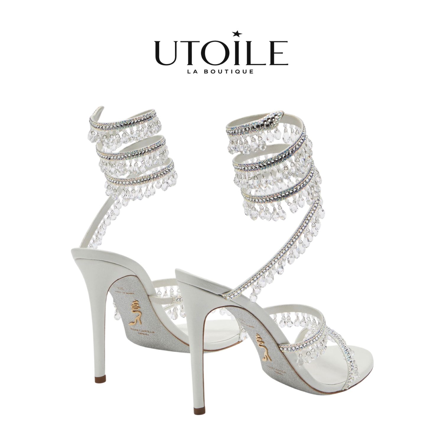 Rene Caovilla Chandelier Ivory Sandal 105