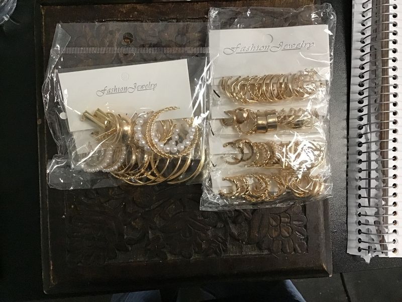 6 pack Gold Earring sets